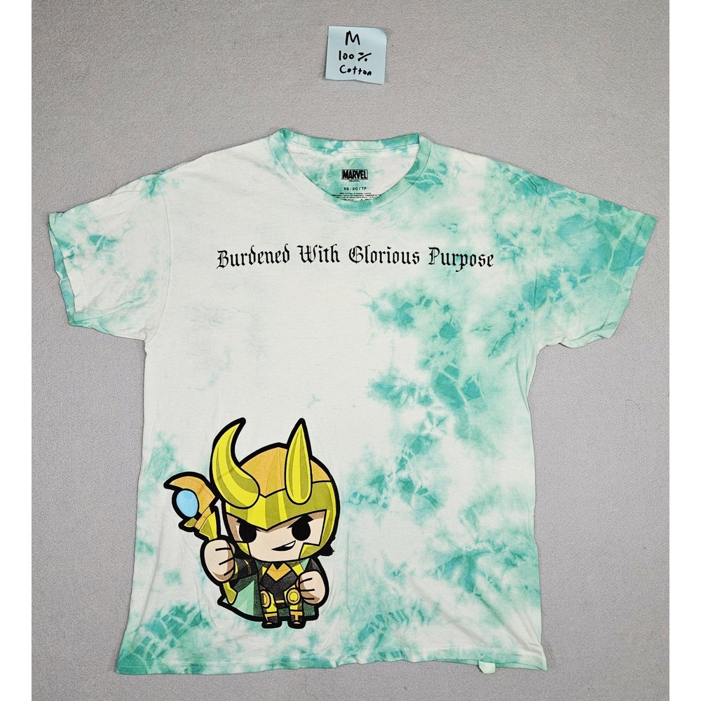 Marvel Loki Burdened With Glorious Purpose Tie-Dye Graphic T-Shirt Extra Small
